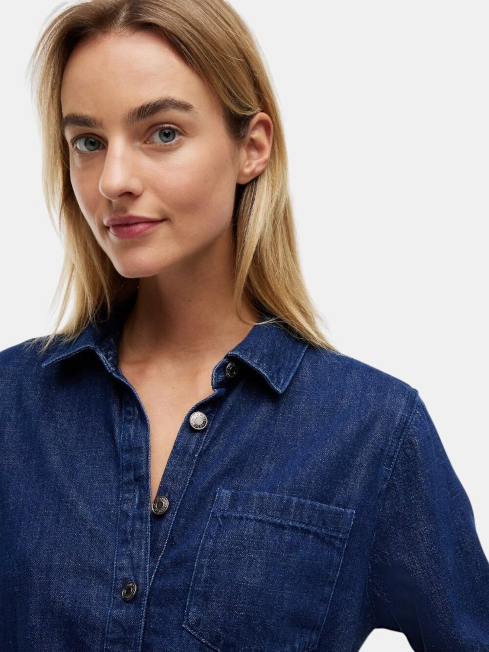 NWT TOMMY HILFIGER DENIM BELTED SHIRTDRESS BUTTON FRONT MIDI SIZE L - Picture 4 of 7